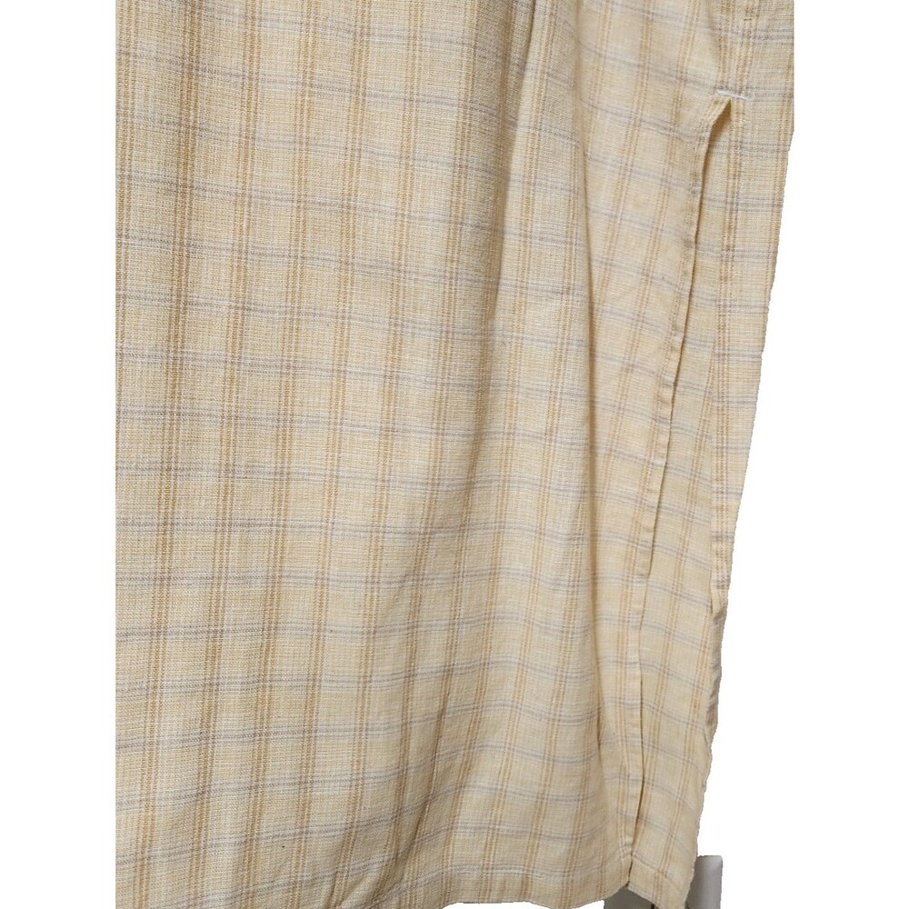 Christopher & Banks Skirt Yellow Plaid Print Size XL Linen Blend Career Midi NWT - Picture 7 of 8